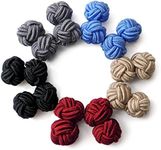 Honey Bear Silk Knot Cufflinks - 5 Pairs Mens Monochrome Set with Gift Case (round 5 without box)