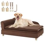 VEVOR Pet Sofa, Dog Couch for Large-Sized Dogs and Cats, Soft Velvety Dog Sofa Bed,75 lbs Loading Cat Sofa, Dark Brown