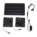 Solar Panel Fan Kit, 20W Dual Solar Powered Fan with Integrated On-Off Design for Greenhouse Pet Room