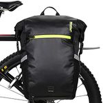 Rhinowalk Bike Bag Waterproof Pannier Backpack Convertible - 2 in 1 Bicycle Saddle Bag Shoulder Bag Laptop Pannier Professional Cycling Accessories-Black