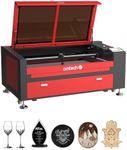OMTech 100W CO2 Laser Cutter, 600x1000mm Laser Engraver, Industrial Laser Engraving Cutting Machine w Ruida Controller Autofocus Autolift 2 Way Pass Air Assist Wheels(Without Forklift Unloading)
