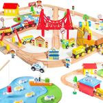 110PCS Wooden Train Set - Urban Jou
