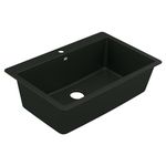 Moen GGB3026B 33-Inch Wide x 9.5-Inch Deep Dual Mount Granite Single Bowl Kitchen Sink, Black