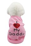 Small Dog Clothes Small Puppy Dogs Shirt I Love My Mom Mommy Dad Daddy Dog T Shirts for Small Dogs