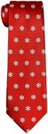 Retreez Christmas Snowflakes Pattern Woven Microfiber Boy's Tie - 8-10 years - Red