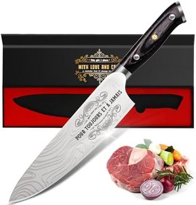 Funistree Couteaux de Cuisine, Idee Cadeau Anniversaire Homme, Couteaux de Chef Acier Inoxydable, Cadeau Gravé pour Mari Son Copain Couple, Cadeau Homme Saint Valentin, Je t'aime Cadeau Noel Homme