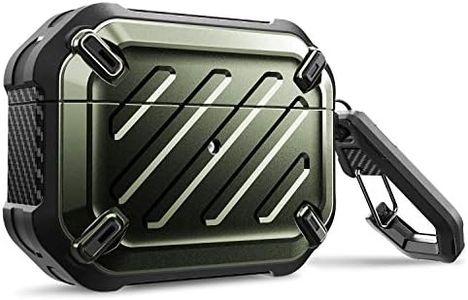 SupCase Unicorn Beetle Pro Series Case Designed for Airpods Pro, Full-Body Rugged Protective Case with Carabiner for Apple Airpods Pro (DarkGreen)