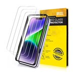 PixyHub 3-Pack Tempered Glass Screen Protector for iPhone 14, [6.1 Inch Display], 9H hardness,Case Friendly with Easy Installation Auto Alignment Tool, Anti Scratch, Bubble Free, HD Clear