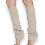 NITESHEYS Lambswool Winter Leg Warmers For Women Natural Wool Footless Thick Long Socks, Ecru, One Size