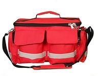 PAHAL Nylon Multi-Function Large Medicine Instrument Doctor Heavy Duty Waterproof Kit Bag,Portable,Vaccination Kit,Home,Car,School,Office,Industry,Hospital,Clinic,18" Red, 10 Pocket 3 Partition