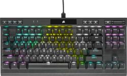 Corsair K70 RGB TKL Champion Series Tenkeyless Mechanical Gaming Keyboard (Cherry MX Silent Keyswitches: Linear and Quiet, PBT Double-Shot Keycaps, Per-Key RGB LED Backlighting) QWERTY NA, Black
