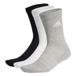 Adidas Unisex Cotton C Spw Crw 3P Sports Full Length Socks Medium Grey Heather/White/Black (M)