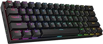 Redragon K530 Draconic 60% Compact RGB Wireless Mechanical Keyboard, 61 Keys TKL Designed 5.0 Bluetooth Gaming Keyboard with Red Switches and 16.8 Million RGB Lighting for PC, Laptop, Cell Phone