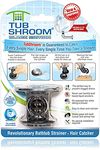 TubShroom Tub Drain Hair Catcher, Black Chrome Drain Protector and Hair Catcher for Bathroom Drains, Fits 1.5 inch - 1.75 inch Bathtub and Shower Drains