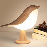 VoMii Small Bird Table Lamp, 3-Color Dimmable Touch Lamp, Portable Table Bedside Lamp, USB Rechargeable Cold/Warm Night Light for Bedroom, Cordless Desk Lamp Nightstand Lamps for Kids Adults