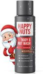 HAPPY NUTS Big Wood Body and Nut Wash - Moisturizing Men's Shower Gel, Bodywash with Deep Cleanse for Sensitive Skin - Men's Body Soap