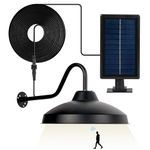 pearlstar Solar Barn Lights Outdoor Indoor Motion Sensor Solar Security Shed Light, Cool White Solar Flood Lights,Waterproof Dusk to Dawn Solar Barn Light for Gazebo Yard Garage Patio Camp Porch Home