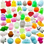 Huastyle 40 Pcs Mochi Squishy Toys Party Favors for Kids 4-8, Loot Bag Fillers Stress Relief Toys Bulk, Pinata Goodie Bag Stuffers Treasure Box Toys Classroom Carnival Prizes Birthday Gifts