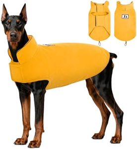 DENTRUN Reversible Dog Coat - Windproof Polar Fleece Vest with Reflective Neck Strips, Hook & Loop Closures, Easy-On Cold Weather Jacket for Extra Large Dogs Winter Gear, XXXL