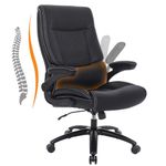 Youhauchair Big and Tall Office Chair, Executive Desk Chair with Lumbar Support, 400LBS PU Leather Ergonomic Computer Chair with Flip-up Armrests, High Back Work Chair, Black