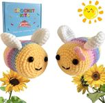 ZICALSO Crochet Kit for Beginners,Beginner Crochet Kit with Step-by-Step Video Tutorials,Crochet Animal Kit,Beginner Crochet Kit for Adults Kids,Learn to Crochet Kit Beginners,2 Bees Couple