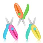 Safety Scissors for Kids, Retractable Small Scissors for Toddler Craft Ages 3-5 2-4 1-3, Cute Pink Toddler Craft Preschool 3Pcs