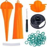 Oil Change Kit Compatible with Harley, Oil Filter Cap Wrench, Primary Case Funnel, Crankcase Fill Tool, Drip-Free Oil Filter Tool, and 50 Pcs Drain Plug O-Rings