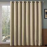 RHF Wide Thermal Blackout Patio Door Curtain Panel, Sliding Door Curtains,Thermal Curtains,Grommet Curtains, Extra Wide Curtains, Curtains for Sliding Glass Door:100W by 84L Inches- Biscotti Beige