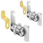 Sartatue Cam Lock Thumb Operated Offset, 1-1/8” Cabinet Locks 2PCS RV Compartment Lock, RV Storage Locks Replacements Keyless Non-Locking Fits on Camper, Vehicles, Files Drawers (1-1/8 Inch 2Pcs)