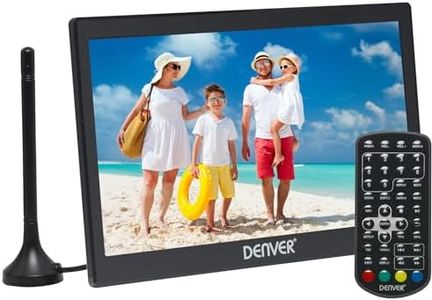 Denver LED-1032-10 inch Wide Super VGA Digital Portable TV – Rechargeable – 12 Volt – USB & Recording - Camping, Kitchen, Caravan Small TV – Battery, Car or Mains Power