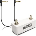 Rock Stock Dual Foot Switch Pedal & 1/4” TRS Cable Bundle - Hand Wired Auxiliary Guitar Pedal with 12” TRS Flat Patch Cable - Expand Your Multi Effects Processor & Maximize Pedalboard Space