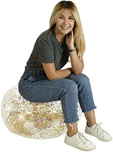 AIRCANDY Inflatable Ottoman BloChair Filled with Gold Glitter Perfect Inflatable Furniture for Kids and Adults. Can be Used Indoors or Outdoors.