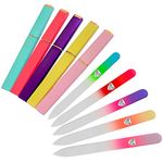 5-Piece Glass Nail File Set with Hard Cases, Professional Manicure Glass Fingernail Files with Cases, Gently Shape Nails with Expert Precision - Bona Fide Beauty Premium Czech Glass Files