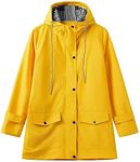 Women's Water proof Jacket Lightweight Breathable Raincoat Adjustable Packable Long Rain Jacket Ladies Outdoor Running Windproof Lightweight Raincoat Hooded Packable Rain Jacket Zip Up (Yellow-d, XXL)