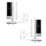 2 Pack Wall Mount Compatible with Ring Indoor Cam(1st Gen/2nd Gen), Adhesive No Drilling Ceiling Bracket Mounting Camera Indoor/Outdoor Mount Security Camera Mounting Bracket, 2 Ways Installation