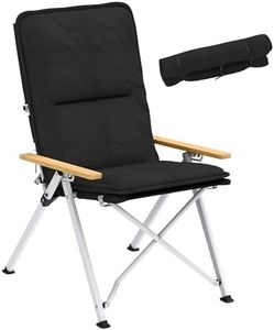 Outsunny Chaise de Camping Chaise de pêche Pliante et Portable, Dossier Haut, Coussin Amovible et Sac de Transport, Chaise de Jardin pour randonnée, pêche, Plage et Pique-Nique, 59x67x96cm, Noir