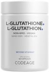 Codeage Glutathione Setria 500mg, Reduced L-Glutathione, Vegan, 60 Capsules