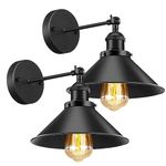 LEDSone Vintage Wall Sconce Black Antique 180 Degree Adjustable Industrial Wall Light for Restaurants Galleries Aisle Kitchen Room Doorway 2 Pack