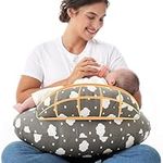 Momcozy Nursing Pillow for Breastfeeding, Original Plus Size Breastfeeding Pillows for More Support for Mom and Baby, with Adjustable Waist Strap and Removable Cotton Cover, Grey