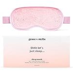 Hot & Cold Gel Bead Eye Mask/Sleep Mask - Reusable, Microwavable & Freezable Eye Compress Gel Mask with Adjustable Strap - Sleep Mask for Puffy & Tired Eyes By Grace And Stella