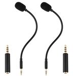 Replacement Mic Compatible for PDP Afterglow AG6 and Turtle Beach Gaming Headset - 2-Pack 3.5mm Detachable Boom Microphone and TRRS Headphone Adapter