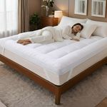 Mattress Topper Double Bed 137x190 cm | 10cm Extra Thick Hotel Quality Microfiber | Soft Double Mattress Topper | Hypoallergenic & Deep Elasticated Straps for Secure Firm Grip
