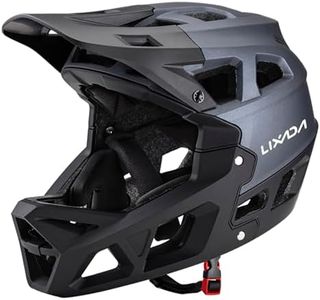 Lixada Casco Integrale da Mountain Bike Casco da Corsa per Mountain Bike per Adulti da Discesa per Uomo/Donna Casco da Mountain Bike per Adulti della Testa di 59-61 cm Casco da Bici