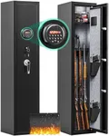 YITAHOME 3-5 Rifle Gun Safe, Quick Access Gun Cabinets with Digital Keypad and Fireproof Bag, Password Lock Gun Safes for Home Rifles and Pistols, Rifle Safe with Pockets and Removable Shelf