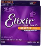 Elixir Light Nanoweb Acoustic Guitar Strings 2-Pack