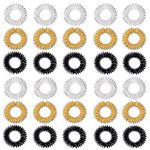 30 Pieces Acupressure Massage Rings, BetterJonny 3 Colors Chinese Medicine Spiky Pain Therapy Finger Circulation Rings (Golden, Silver,Black)