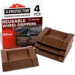 X-PROTECTOR Premium Furniture Cups 4 PCS. Rubber Caster Cups Furniture Coasters – Floor Protectors for All Floors & Wheels. Protect Your Floors & Stop Furniture with Ideal Bed Stoppers!