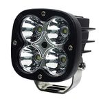 JDM ACCESSORIES 40 WATT 4 LED Fog Light for Motorcycle, Cars, Bikes and SUV (Black) - 2 Pieces