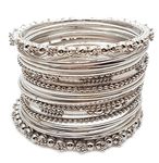 YouBella Antique Look Jewellery Silver Plated Traditional Bracelet Bangles for Women (2.4)