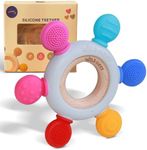 WILD OZZY® Baby & Toddler Teething Toys- Colorful Baby Teether Food Grade Silicone BPA Free Freezable Teether for Babies- Portable, Easy to Clean Chew Toy for 0-12 Months